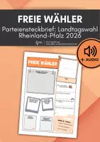 Vorschau - Arbeitsblätter - Freie Wähler: Partei-Landtagswahl Rheinland-Pfalz 2026 (+ Audioaufnahme) - Deckblatt