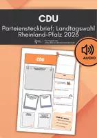 Vorschau - Arbeitsblätter - CDU: Partei-Landtagswahl Rheinland-Pfalz 2026 (+ Audioaufnahme) - Deckblatt