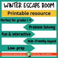 Vista previa - Juegos / Gamificación - Winter Escape Room | EFL ESL | Stations PDF | Breakout - página 1