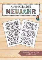 Vorschau - Arbeitsblätter - 2026 Doodle Vorlage zum Ausfüllen im Neujahr - Deckblatt
