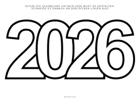 Vorschau - Arbeitsblätter - 2026 Doodle Vorlage zum Ausfüllen im Neujahr - Seite 1