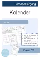 Vorschau - Arbeitsblätter - Lernspaziergang: Kalenderblatt Januar erforschen - Deckblatt