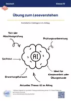 Vorschau - Arbeitsblätter - Prüfungsvorbereitung Leseverstehen - KI im Alltag - Deckblatt