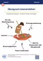 Vorschau - Arbeitsblätter - Prüfungsvorbereitung Leseverstehen - Kinderarbeit - Deckblatt