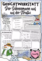 Vorschau - Arbeitsblätter - Gedichtwerkstatt: Der Schneemann auf der Straße (Klasse 2) - Deckblatt