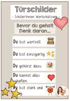 Vorschau - Poster - Türschild - Wertschätzung Schüler - Deckblatt
