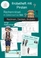 Vorschau - Arbeitsblätter - Denkaufgaben mit Piraten Knobelheft Zahlenraum 1000 - Deckblatt