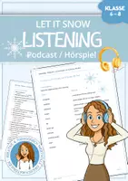 Vorschau - Arbeitsblätter - Hörverstehen Wintergeschichte | Podcast "Let It Snow, Let It Snow, Oh No!" - Deckblatt