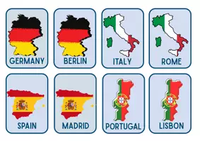 anteprima - Flashcard - European countries and capitals - Pagina 1
