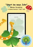 Vorschau - Arbeitsblätter - 🍀Start ins neue Jahr | Meine Vorsätze | 4. Klasse Deutsch | DaZ | DaF | Sekundarstufe | kreatives Schreiben Neujahr - Deckblatt