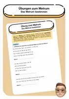 Vorschau - Arbeitsblätter - Übung zum Metrum in Gedichten - Deckblatt