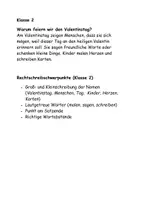 Vorschau - Arbeitsblätter - Diktat Warum feiern wir den Valentinstag KLasse 2 3 4 - Seite 1