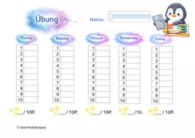 Vorschau - Arbeitsblätter - Tägliche Übungen Deutsch und Mathe Vorlage Pinguin und Hund - Seite 3