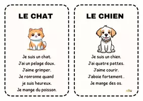Aperçu - Affichage - textes simples sur les animaux à imprimer - Page de couverture