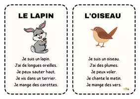 Aperçu - Affichage - textes simples sur les animaux à imprimer - Page 1