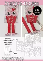 Vorschau - Mal- und Bastelvorlagen - Valentinstag Bastelprojekt - Zickzack-Figuren - Deckblatt