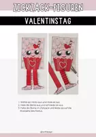 Vorschau - Mal- und Bastelvorlagen - Valentinstag Bastelprojekt - Zickzack-Figuren - Seite 1