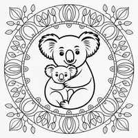 Vorschau - Anderer Materialtyp - 3 verschiedene Mandalas mit süssen Koalas (Ausmalbilder) - Seite 1