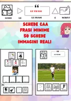 anteprima - Materiale di supporto/inclusione - SCHEDE CAA FRASI MINIME 50 schede immagini reali - Pagina 1