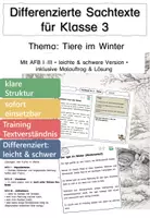 Vorschau - Arbeitsblätter - Tiere im Winter Materialpaket – Klasse 2–4 Winterschlaf, Winterruhe & Winterstarre - Deckblatt