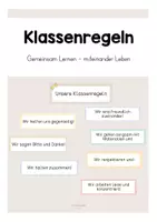 Vorschau - Poster - Klassenregeln - Gemeinsam lernen, miteinander leben - Deckblatt
