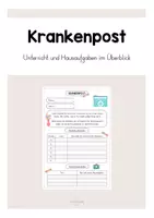 Vorschau - Arbeitsblätter - Krankenpost - Unterricht und Hausaufgaben im Überblick - Deckblatt