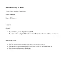 Vorschau - Stundenentwürfe - Lesestrategien Einführung Unterrichtsentwurf mit Tafelmaterial und Arbeitsblatt - Seite 1