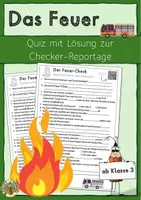 Vorschau - Arbeitsblätter - Das Feuer - Quiz mit Lösung zur Checker-Reportage - Deckblatt