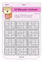 Vorschau - Arbeitsblätter - 10 Minuten rechnen 2 - Rechentabellen Subtraktion ZR 100 - Seite 3