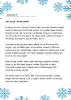Vorschau - Arbeitsblätter - Lesetexte Deutsch Klasse 5/6 Thema "Januar" - Deckblatt