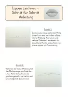 Vorschau - Mal- und Bastelvorlagen - Lippen zeichnen - Schritt für Schritt Anleitung - Seite 1