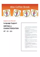 Vorschau - Merkblätter - Writing a Characterization – Language Support (EF / Q1 / Q2) - Deckblatt