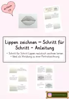 Vorschau - Mal- und Bastelvorlagen - Lippen zeichnen - Schritt für Schritt Anleitung - Deckblatt