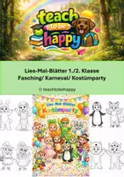 Vorschau - Arbeitsblätter - Lies-Mal-Blätter Fasching Karneval Klasse 1/2 verstehendes Lesen - Deckblatt