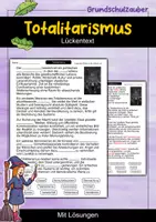 Vorschau - Arbeitsblätter - Totalitarismus | Lückentext | Politik | Geschichte | Herrschaftsformen - Deckblatt