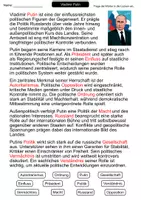 Vorschau - Arbeitsblätter - Vladimir Putin | Lückentext | Politik | Geschichte | Russland - Seite 2