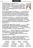 Vorschau - Arbeitsblätter - Was ist Politik? | Lückentext | Gesellschaft | Staat | Demokratie - Seite 1