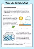 Vorschau - Arbeitsblätter - Wasserkreislauf, Entstehung Regen & Schnee, Wetter - Sachtexte & Arbeitsblätter - Seite 1