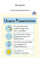 Vorschau - Präsentationen/Tafelbilder - Akrobatik : Präsentationskriterien (Kl. 3 & 4) - Deckblatt