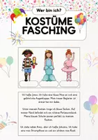 Vorschau - Arbeitsblätter - Wer bin ich Fasching | Logical | Karneval - Deckblatt