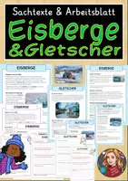 Vorschau - Arbeitsblätter - Eisberge & Gletscher / Klimawandel - Sachtexte & Arbeitsblätter - Deckblatt