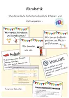 Vorschau - Unterrichtsreihen - Akrobatik : Stundenverläufe und Reihen- und Zieltransparenz (Kl. 3 & 4) - Deckblatt