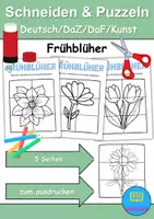 Vorschau - Mal- und Bastelvorlagen - Schneiden • Puzzeln • Anmalen: Thema Frühblüher (basteln) - Deckblatt