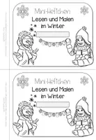 Vorschau - Arbeitsblätter - Mini-Heft Winter Klasse 1 und 2 Lesen und Malen Deutsch - Seite 3