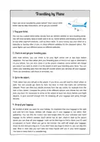 Vorschau - Unterrichtsreihen - Travelling by Plane: Reading and Writing (English) - Seite 1
