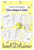 Vorschau - Unterrichtsreihen - Arbeitsheft & Wortschatzkarten - Silben schwingen im Sommer - Deckblatt