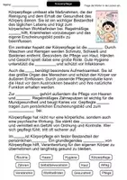 Vorschau - Arbeitsblätter - Körperpflege | Lückentext | Gesundheit | Alltag | Verantwortung - Seite 1