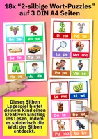 Vorschau - Arbeitsblätter - Silbenkarten Lesen lernen – Zweisilbige Bildkarten zum Legen erster Wörter | Vorschule & 1. Klasse - Seite 3