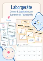 Vorschau - Arbeitsblätter - Laborgeräte - Legekarten, Domino und Tabelle - Deckblatt