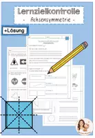 Vorschau - Arbeitsblätter - Lernzielkontrolle Achsensymmetrie + LÖSUNG - Deckblatt